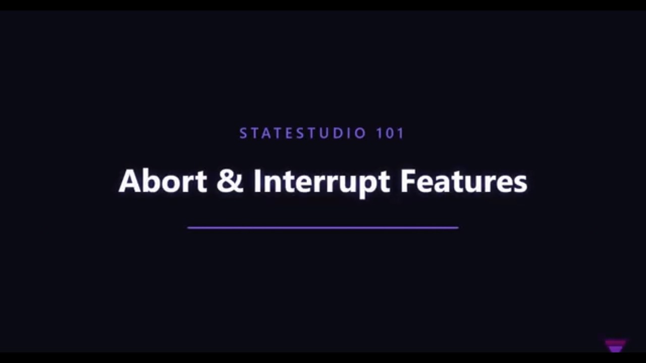 StateTick Studio showing the abort and interrupt configuration